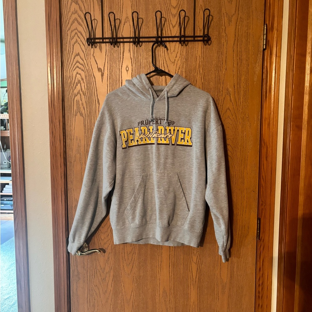 J. America Gray Hoodie with Yellow Print